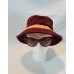 Coach s Burgundy Suede Leather  Bucket Crusher Hat Discontinued. SZ S / P  eb-20811771